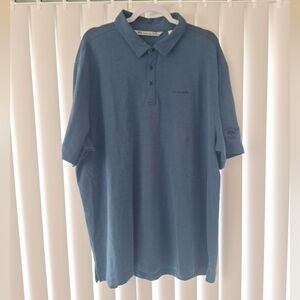 Travis Mathew Solid Blue Polo Shirt Heritage Oaks
